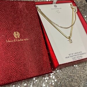 NWT ⚜️💎⚜️ House of Harlow 1960 Gorgeous Set of 2 Necklaces with Cubic Zirconia